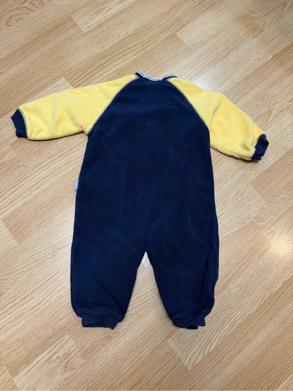 Vintage Carter’s Baby 6M Fleece One Piece Lion Alphabet Y2K Navy Yellow